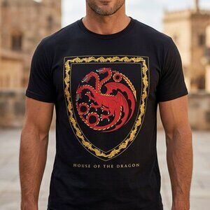 RIPPLE JUNCTION House of the Dragon, Dragon Shield Black T-Shirt Size Large NEW